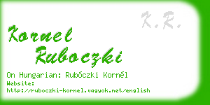 kornel ruboczki business card