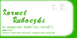 kornel ruboczki business card